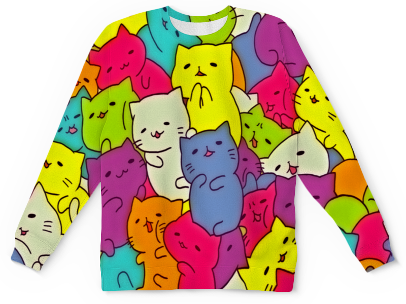 Printio Детский свитшот с полной запечаткой Цветные котята