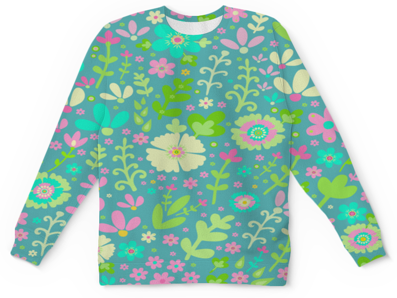 Printio Детский свитшот с полной запечаткой Цветочная полянка printio футболка с полной запечаткой для девочек цветочная полянка