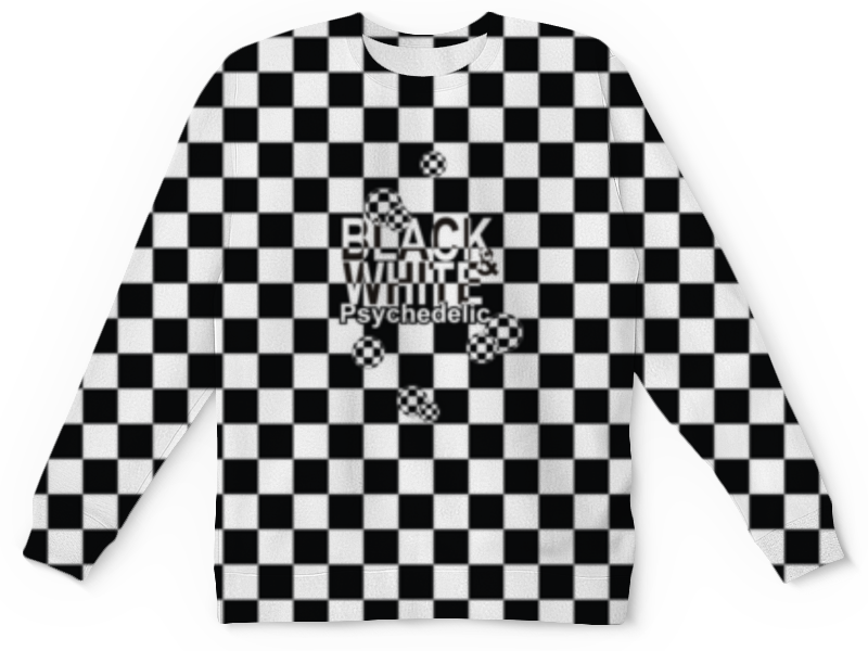 Printio Детский свитшот с полной запечаткой Черно-белая психоделика. самокат детский wx 3в1 цвет white black