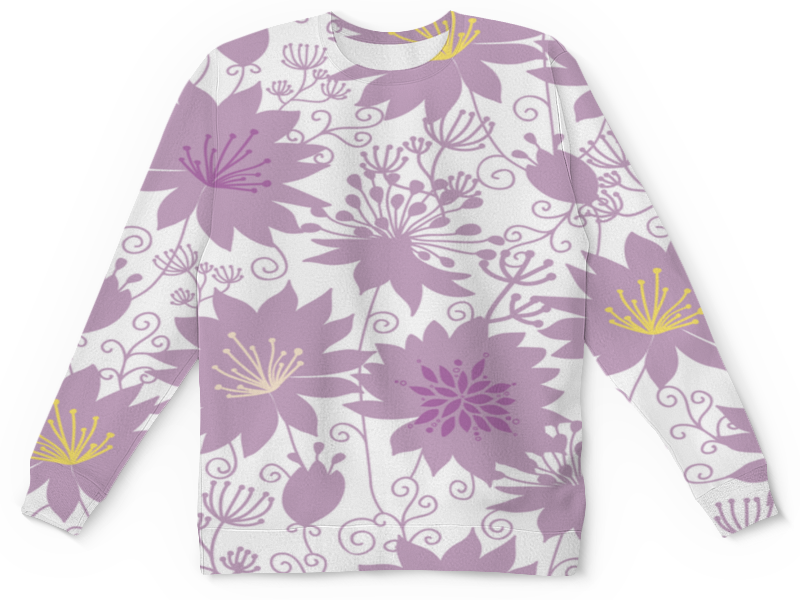 Printio Детский свитшот с полной запечаткой Фиолетовые цветы
