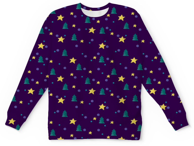 Printio Детский свитшот с полной запечаткой Елки и звезды printio футболка с полной запечаткой для мальчиков елки и звезды