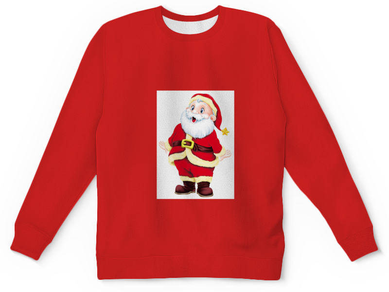 Printio Детский свитшот с полной запечаткой Санта клаус. printio детский свитшот с полной запечаткой санта в гирлянде
