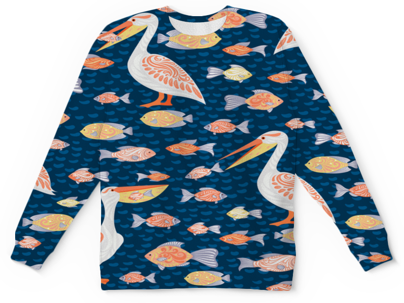 Printio Детский свитшот с полной запечаткой Пеликан printio футболка с полной запечаткой мужская пеликан