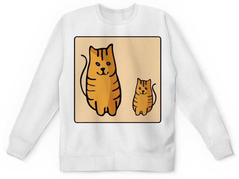 Printio Детский свитшот с полной запечаткой Два котика, смотрящие друг на друга printio футболка с полной запечаткой для девочек два котика смотрящие друг на друга