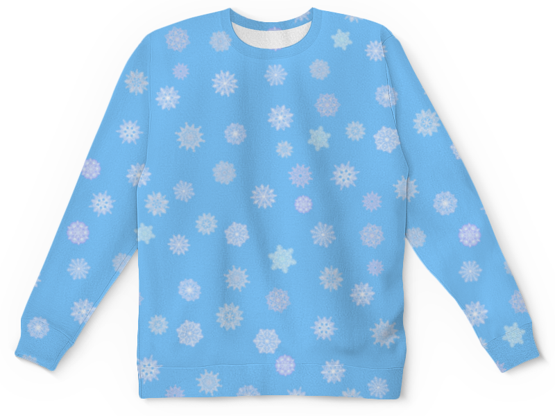 Printio Детский свитшот с полной запечаткой Снежинки на голубом