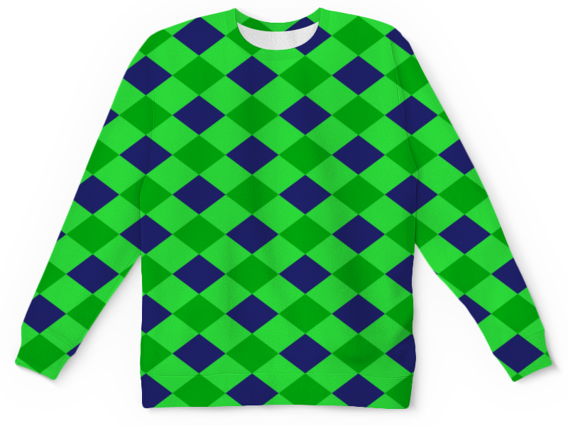 Printio Детский свитшот с полной запечаткой Сине-зеленые квадраты