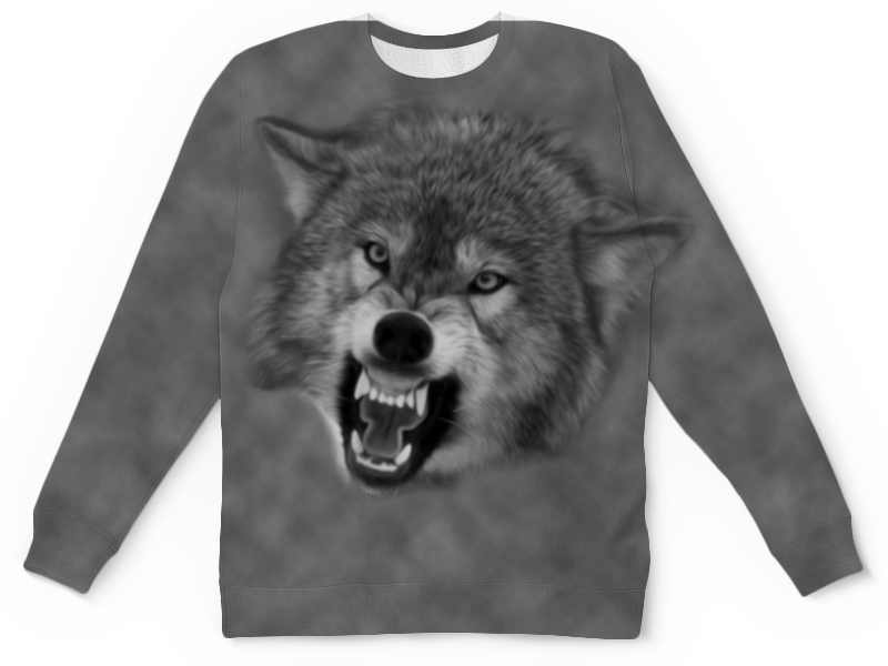 Printio Детский свитшот с полной запечаткой Оскал волка printio свитшот мужской с полной запечаткой серый волк