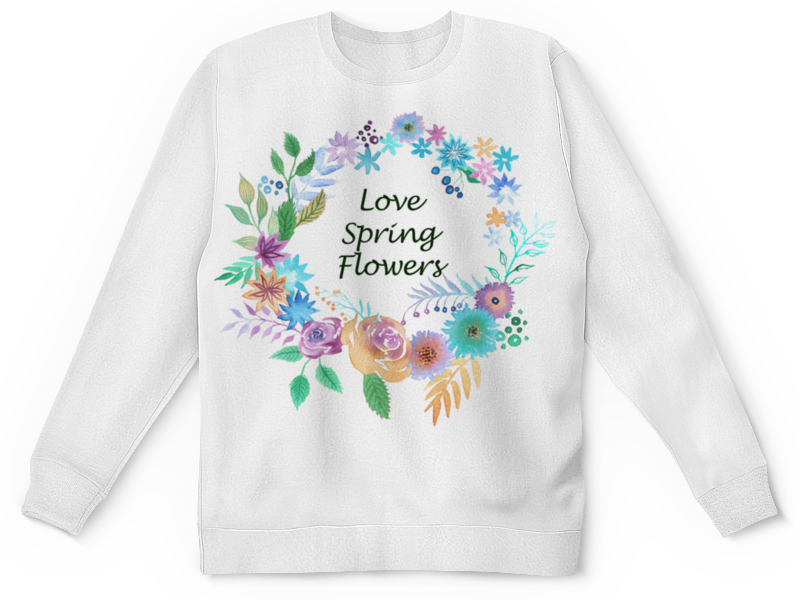 Printio Детский свитшот с полной запечаткой Love spring flowers