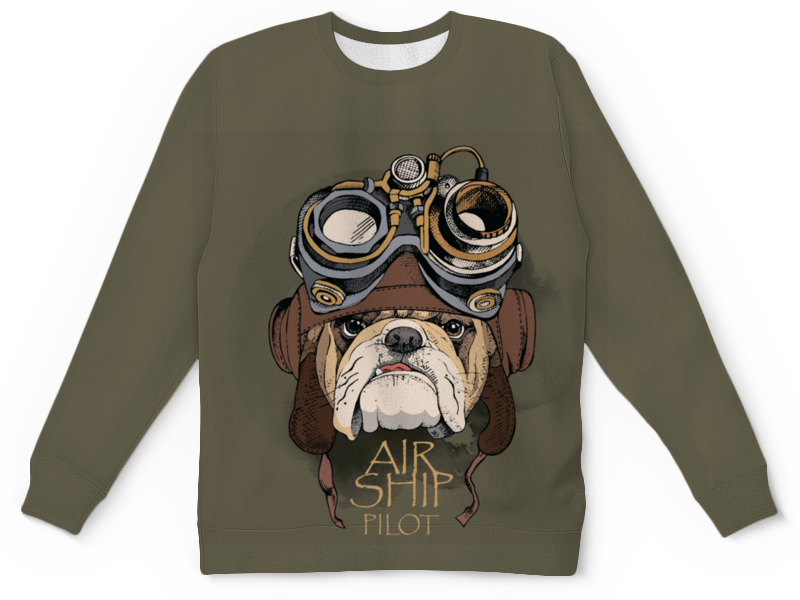 Printio Детский свитшот с полной запечаткой Собачка пилот printio футболка с полной запечаткой мужская собачка пилот