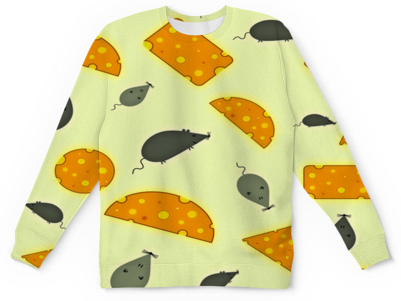 Printio Детский свитшот с полной запечаткой Мышь и сыр printio футболка с полной запечаткой мужская мышь и сыр