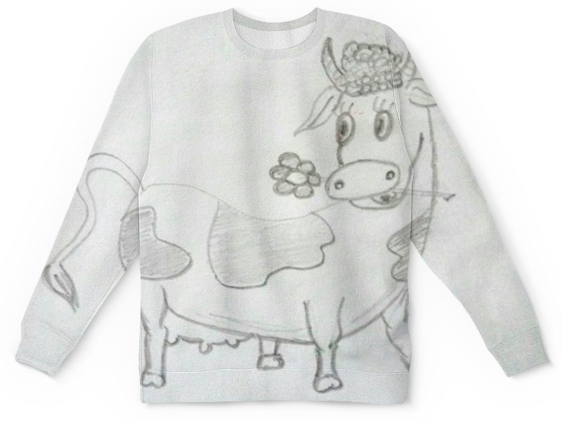Printio Детский свитшот с полной запечаткой Веселая коровка сачкова е кто пасется на лугу 3d книжка панорамка