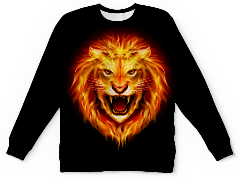 Printio Детский свитшот с полной запечаткой Огненный лев printio толстовка с полной запечаткой огненный лев