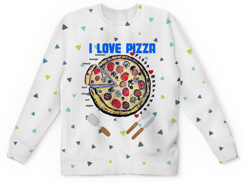 printio свитшот мужской с полной запечаткой любимая пицца Printio Детский свитшот с полной запечаткой Пицца