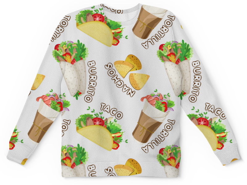 Printio Детский свитшот с полной запечаткой Мексиканская еда printio фартук с полной запечаткой мексиканская еда