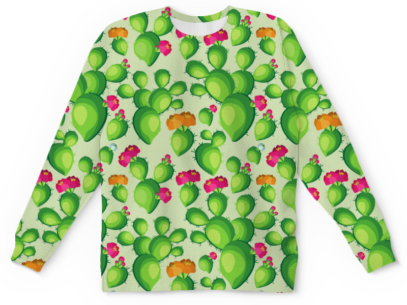 Printio Детский свитшот с полной запечаткой Кактусы в цвету printio футболка с полной запечаткой для девочек кактусы в цвету