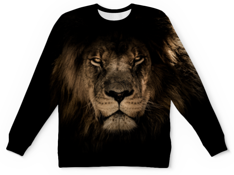 Printio Детский свитшот с полной запечаткой Хищный лев printio футболка с полной запечаткой мужская хищный лев