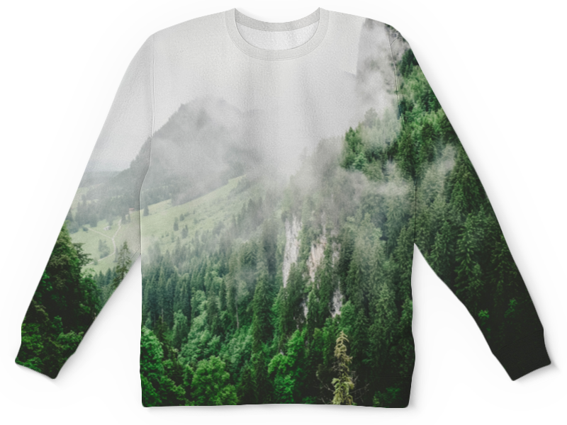 Printio Детский свитшот с полной запечаткой Туманные горы printio футболка с полной запечаткой женская туманные горы