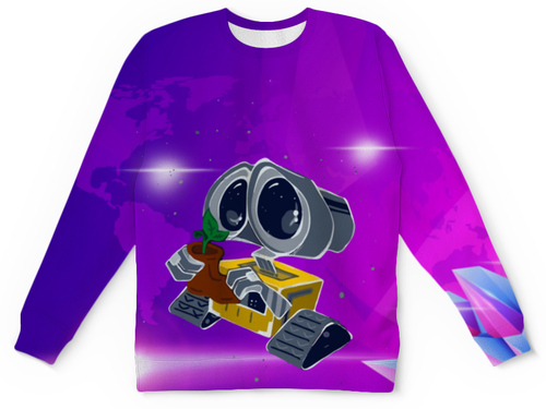 Заказать детские свитшоты в Москве. Детский свитшот с полной запечаткой WALL-E    от T-shirt print  - готовые дизайны и нанесение принтов.