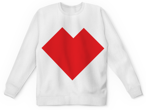 Заказать детские свитшоты в Москве. Детский свитшот с полной запечаткой Красное сердце танграм от namormai@mail.ru - готовые дизайны и нанесение принтов.