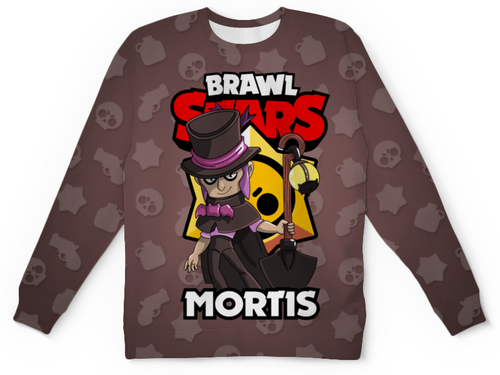 Заказать детские свитшоты в Москве. Детский свитшот с полной запечаткой BRAWL STARS MORTIS от geekbox - готовые дизайны и нанесение принтов.