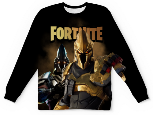 Заказать детские свитшоты в Москве. Детский свитшот с полной запечаткой FORTNITE от geekbox - готовые дизайны и нанесение принтов.