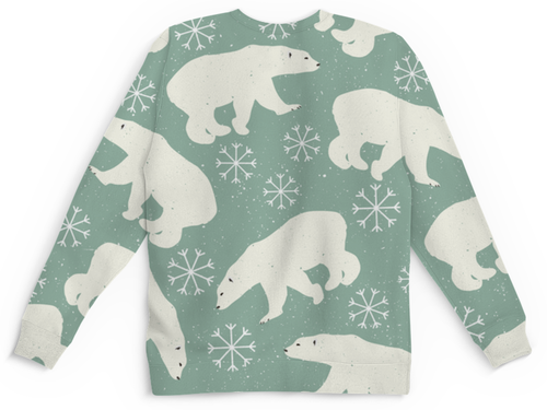 Заказать детские свитшоты в Москве. Детский свитшот с полной запечаткой белый медведь от THE_NISE  - готовые дизайны и нанесение принтов.