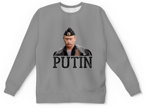 Заказать детские свитшоты в Москве. Детский свитшот с полной запечаткой Putin от THE_NISE  - готовые дизайны и нанесение принтов.