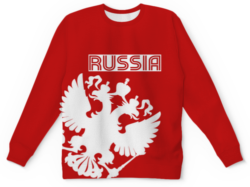 Заказать детские свитшоты в Москве. Детский свитшот с полной запечаткой Россия от THE_NISE  - готовые дизайны и нанесение принтов.
