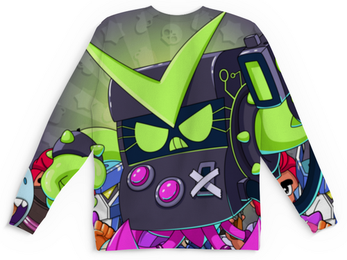 Заказать детские свитшоты в Москве. Детский свитшот с полной запечаткой BRAWL STARS 8-BIT от geekbox - готовые дизайны и нанесение принтов.
