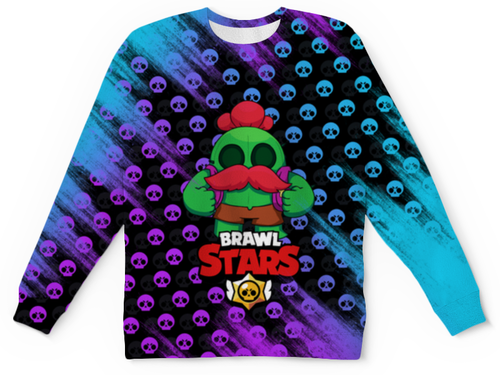 Заказать детские свитшоты в Москве. Детский свитшот с полной запечаткой Brawl Stars от weeert - готовые дизайны и нанесение принтов.