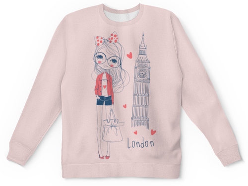 Заказать детские свитшоты в Москве. Детский свитшот с полной запечаткой Лондон от Ирина - готовые дизайны и нанесение принтов.