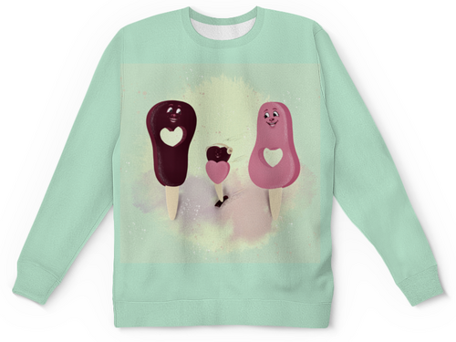 Заказать детские свитшоты в Москве. Детский свитшот с полной запечаткой Веселое мороженое от Ольга Негреба - готовые дизайны и нанесение принтов.