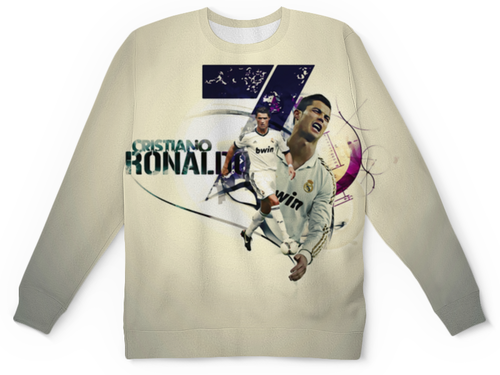 Заказать детские свитшоты в Москве. Детский свитшот с полной запечаткой Cristiano Ronaldo (2) от T-shirt print  - готовые дизайны и нанесение принтов.