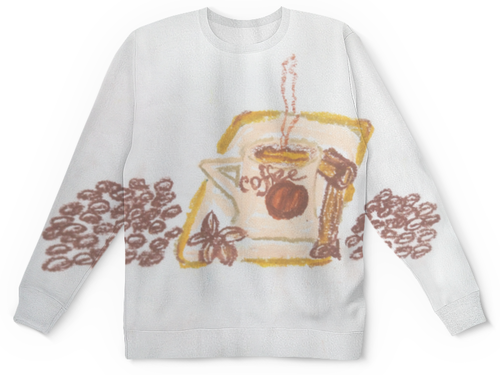 Заказать детские свитшоты в Москве. Детский свитшот с полной запечаткой Утренний кофе от mrs-snit@yandex.ru - готовые дизайны и нанесение принтов.