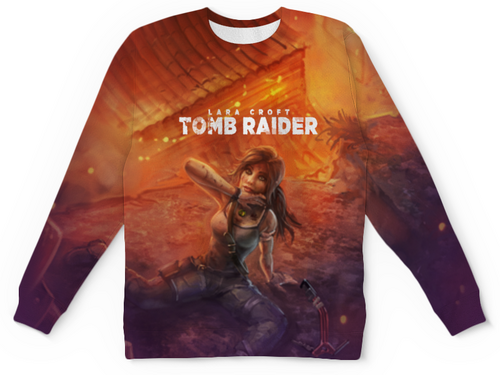 Заказать детские свитшоты в Москве. Детский свитшот с полной запечаткой Tomb Raider от THE_NISE  - готовые дизайны и нанесение принтов.