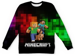 Заказать детские свитшоты в Москве. Детский свитшот с полной запечаткой Minecraft   от T-shirt print  - готовые дизайны и нанесение принтов.