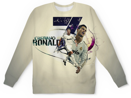 Заказать детские свитшоты в Москве. Детский свитшот с полной запечаткой Cristiano Ronaldo  (1) от T-shirt print  - готовые дизайны и нанесение принтов.