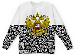 Заказать детские свитшоты в Москве. Детский свитшот с полной запечаткой Цветы и герб от THE_NISE  - готовые дизайны и нанесение принтов.