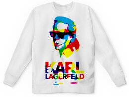 Заказать детские свитшоты в Москве. Детский свитшот с полной запечаткой Karl Lagerfeld от Leichenwagen - готовые дизайны и нанесение принтов.