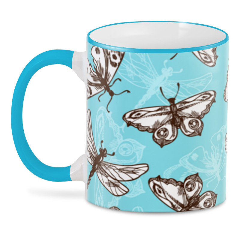 Printio 3D кружка Бабочки и стрекозы