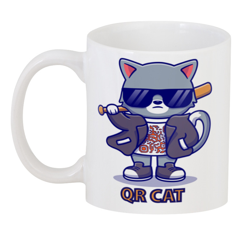 Printio 3D кружка Qr кот чехол mypads кот в очках для oppo a17 задняя панель накладка бампер