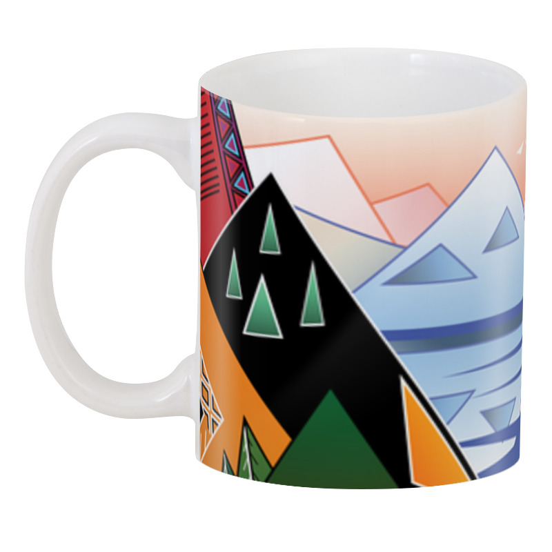 Printio 3D кружка Абстрактный пейзаж с горами и морем printio футболка с полной запечаткой мужская абстрактный пейзаж с горами и морем