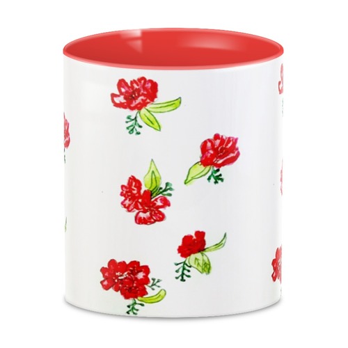 Заказать кружку в Москве. 3D кружка 3D Красные цветы от mrs-snit@yandex.ru - готовые дизайны и нанесение принтов.
