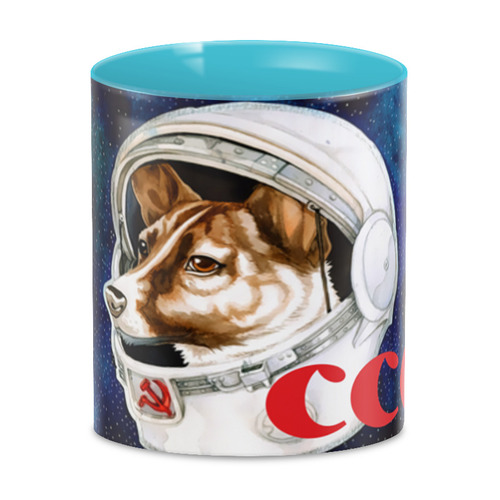 Заказать кружку в Москве. 3D кружка Собака в космосе   от T-shirt print  - готовые дизайны и нанесение принтов.