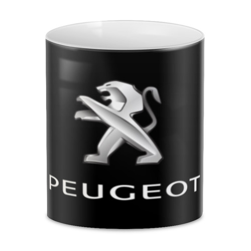 Заказать кружку в Москве. 3D кружка PEUGEOT от DESIGNER   - готовые дизайны и нанесение принтов.
