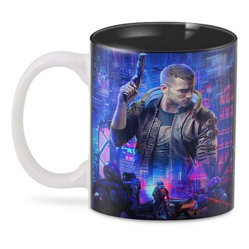 Заказать кружку в Москве. 3D кружка CYBERPUNK 2077 от robus - готовые дизайны и нанесение принтов.