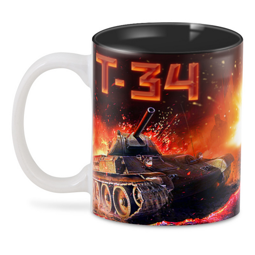 Заказать кружку в Москве. 3D кружка Танк Т-34_ от balden - готовые дизайны и нанесение принтов.