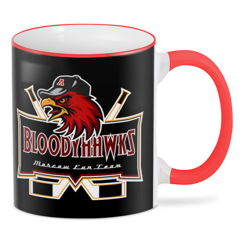 Заказать кружку в Москве. 3D кружка BloodyHawks от Рустам Юсупов - готовые дизайны и нанесение принтов.