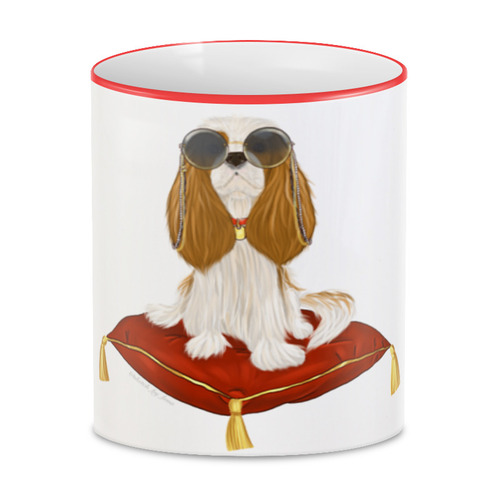 Заказать кружку в Москве. 3D кружка Собака спаниэль в очках  от Елена  - готовые дизайны и нанесение принтов.
