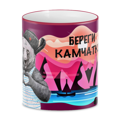 Заказать кружку в Москве. 3D кружка Береги Камчатку!  от T-shirt print  - готовые дизайны и нанесение принтов.